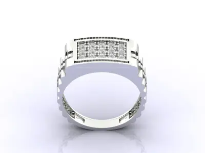 Print Ready STL 3DM  Gents Rings Diamond Men Ring  3D print model 202
