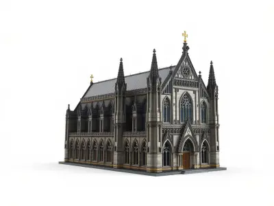 Gothic Cathedral Architecture model pack Low-poly 3D model