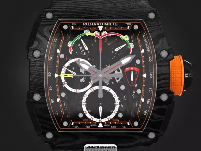 Richard Mille RM 50-03 Watch With Orange Strap 3D model