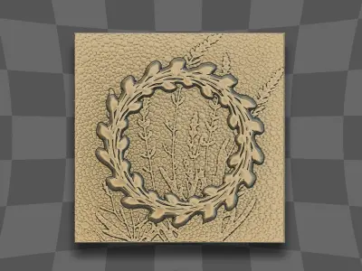 Grass wreath design for CNC 3D print model
