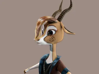  Cartoon Deer NoRig 3D model