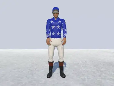 Jockey Male Avatar Rigged  Low-poly 3D model