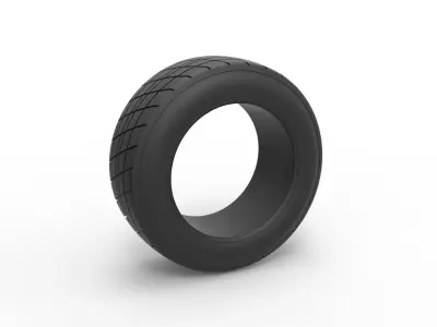 Dirt Sprint racing front tire 2 Scale 1 to 25 3D print model