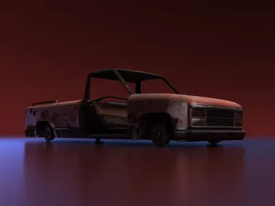 Junkyard Pickup Low-poly 3D model