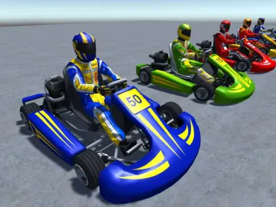 5 Low Poly Karts With Player Pack - 1 Low-poly 3D model
