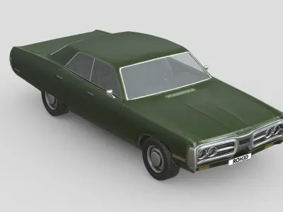 Plymouth Fury Sedan 1972 Low-poly 3D model
