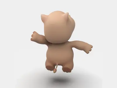 Hippo cartoon Low-poly 3D model