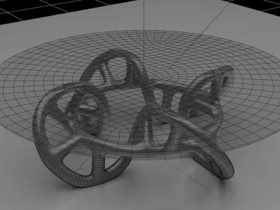 DNA Loop dinning glass Table 3D model