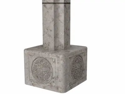 Column post with square base Low-poly 3D model purchase