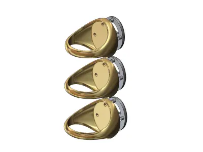 Rounded anchor link inserts oval signet US sizes 7 8 9 3D print model