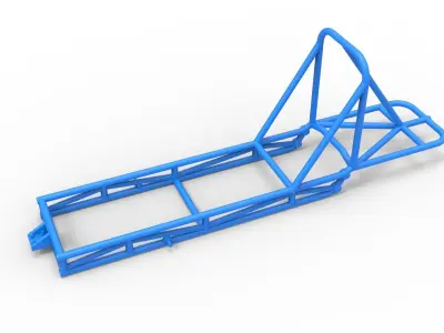 Frame of old school Front engine dragster V4 Scale 1 to 25 3D print model