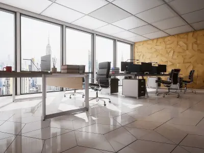 HQ Modern Office Low-poly 3D model