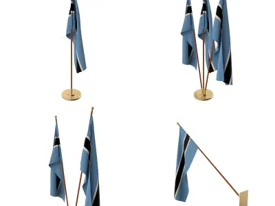 Botswana Flag Pack 3D model