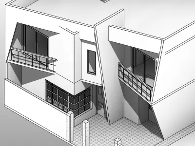 Modern House with plans 130 sq m  3D model