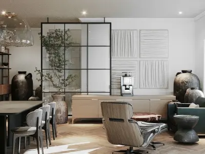 Luxury Office Interior Design Full 3D Scene 3D model 3D model