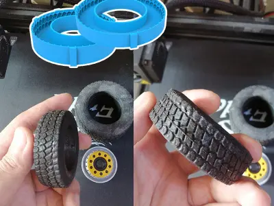 Tire Mold with Wheels for Trucks 3D print model