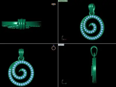 Round  stone Pendant 3D print model