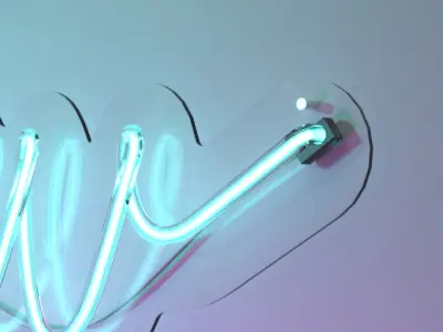 Now Open - Neon Sign 3D model