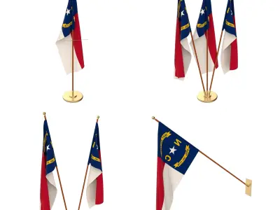 North Carolina Flag Pack 3D model