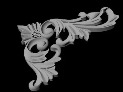 Central decor ornament for furniture 3D model 369