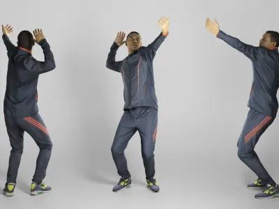 Sporty man throwing ball 276 Low-poly 3D model