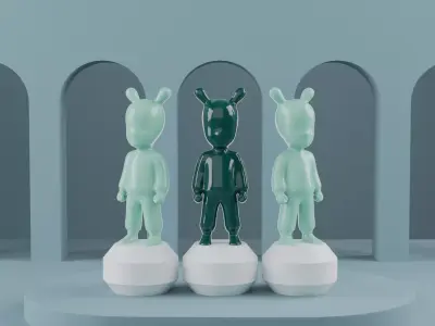 The Guest - porcelain sculpture Low-poly 3D model