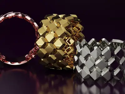 3line rhombus Ring  Free 3D print model