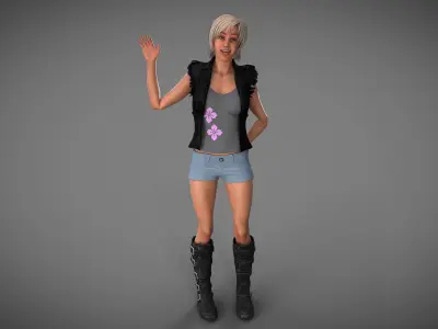 Realistic Game Ready Woman Character Laura Low-poly 3D model