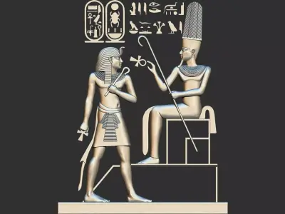 3D Relief of ancient Egyptian Pharaoh for CNC 3d printing 3D print model