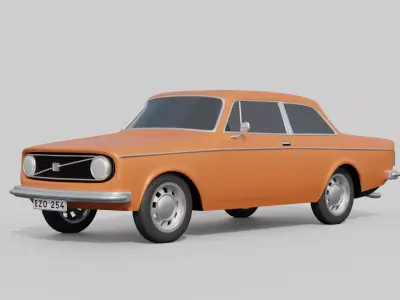 volvo 142 simple Free low-poly 3D model
