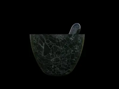 Mortar and Pestle Set Low-poly 3D model