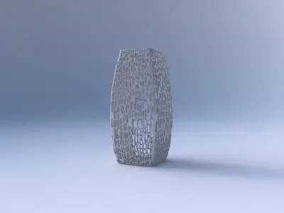 Vase rectangle with dense twisted organic lattice 3D print model