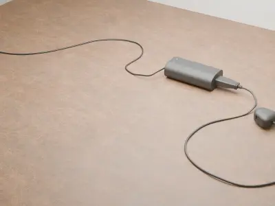 Laptop Charger Adapter 3D Model PBR Textured Non-Printable Low-poly 3D model