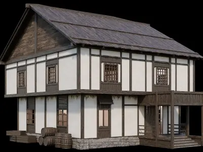 Medieval Village Pack 03 - 3 Assets - 4K Textures Game Ready Low-poly 3D model