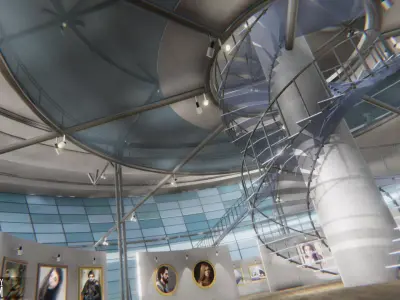 Picture gallery - showroom Low-poly 3D model