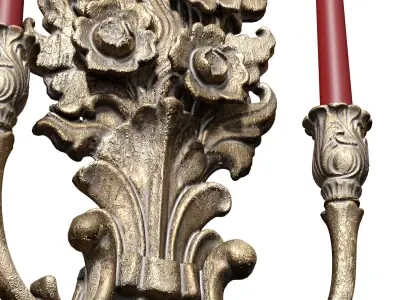 Antique Tall Sconce  Classic Style Wall Lamp Sconce Candlestick 3D model