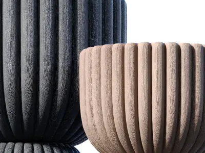Decorative Relief Garden Floor High Vase for home decoration 3D model