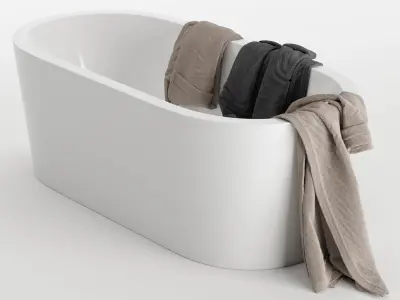 Bathrobe Hanging Set 02 3D model