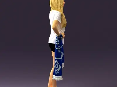 Blonde in fitness shirts white shirt bitseps 0954 3D model