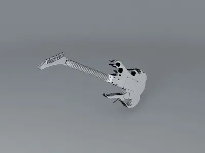 Flame steve vai performance guitar Free 3D model