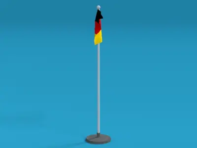 Low Poly Seamless Animated Germany Flag Low-poly 3D model