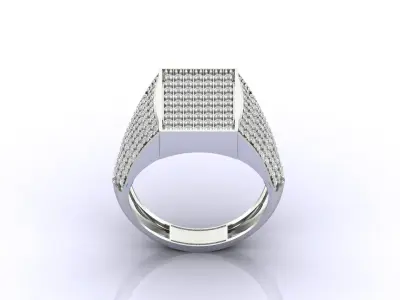 Print Ready STL 3DM  Gents Rings Diamond Men Ring  3D print model 15