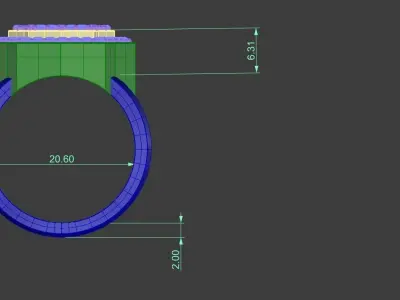 Star Ring Size 11 Round Diamonds Gold Silver Platinum Jewelry 3D print model