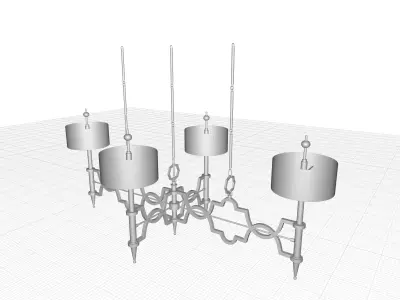 Quatrefoil Light Shaded Classic - Traditional Chandelier 3D model