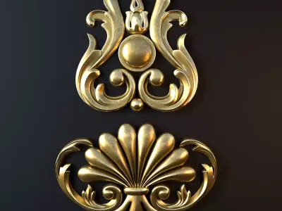 Ornament gold 03 3D model