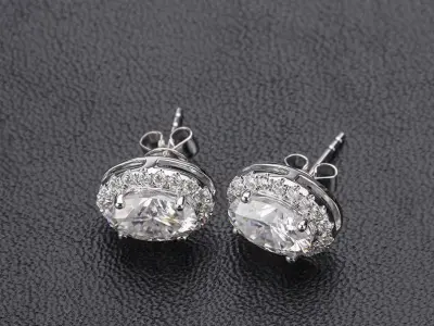 Women Diamond Earrings 3D print model 90