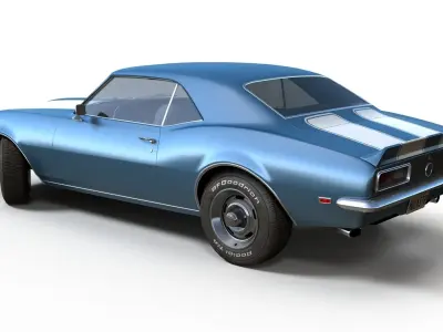 American generic muscle car Low-poly 3D model