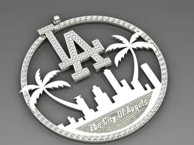 Luxury Pendant Los Angeles California Usa necklace stl fbx 3dm 3D print model