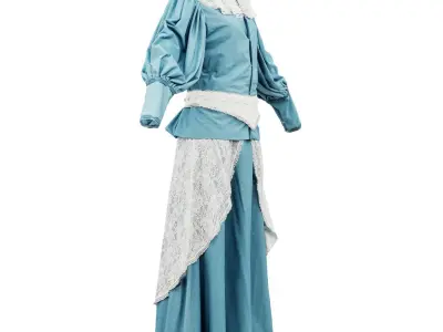 Lace Decorated Dress Belt Low-poly 3D model