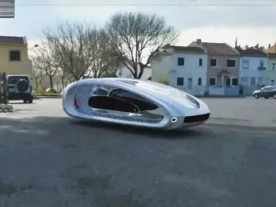 Future sci-fi car vehicle Low-poly 3D model